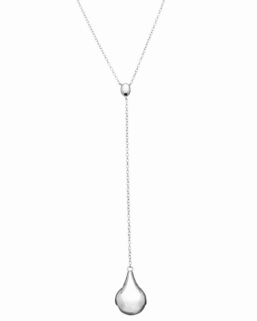 Just a Drop Lariat Necklace in Silver