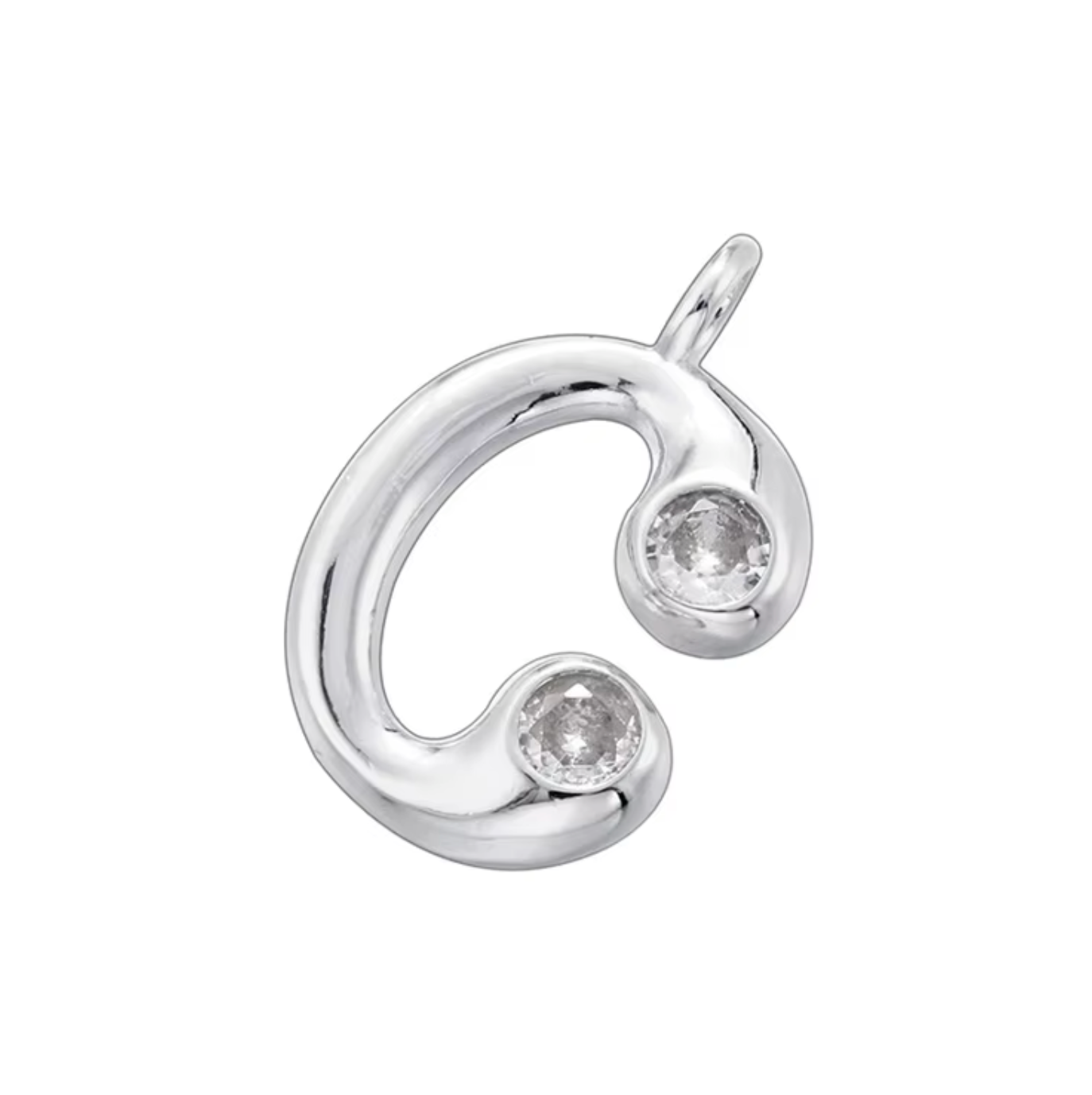 Name Drop Charm in Silver