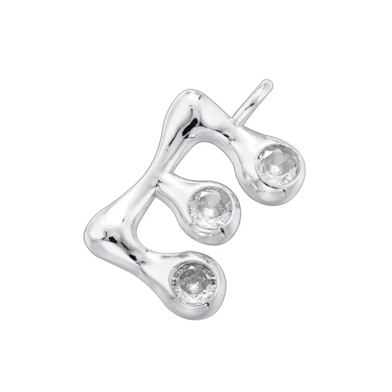 Name Drop Charm in Silver