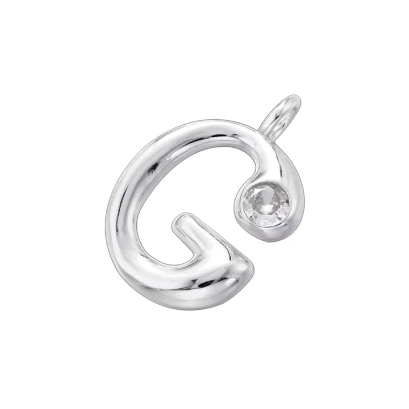 Name Drop Charm in Silver