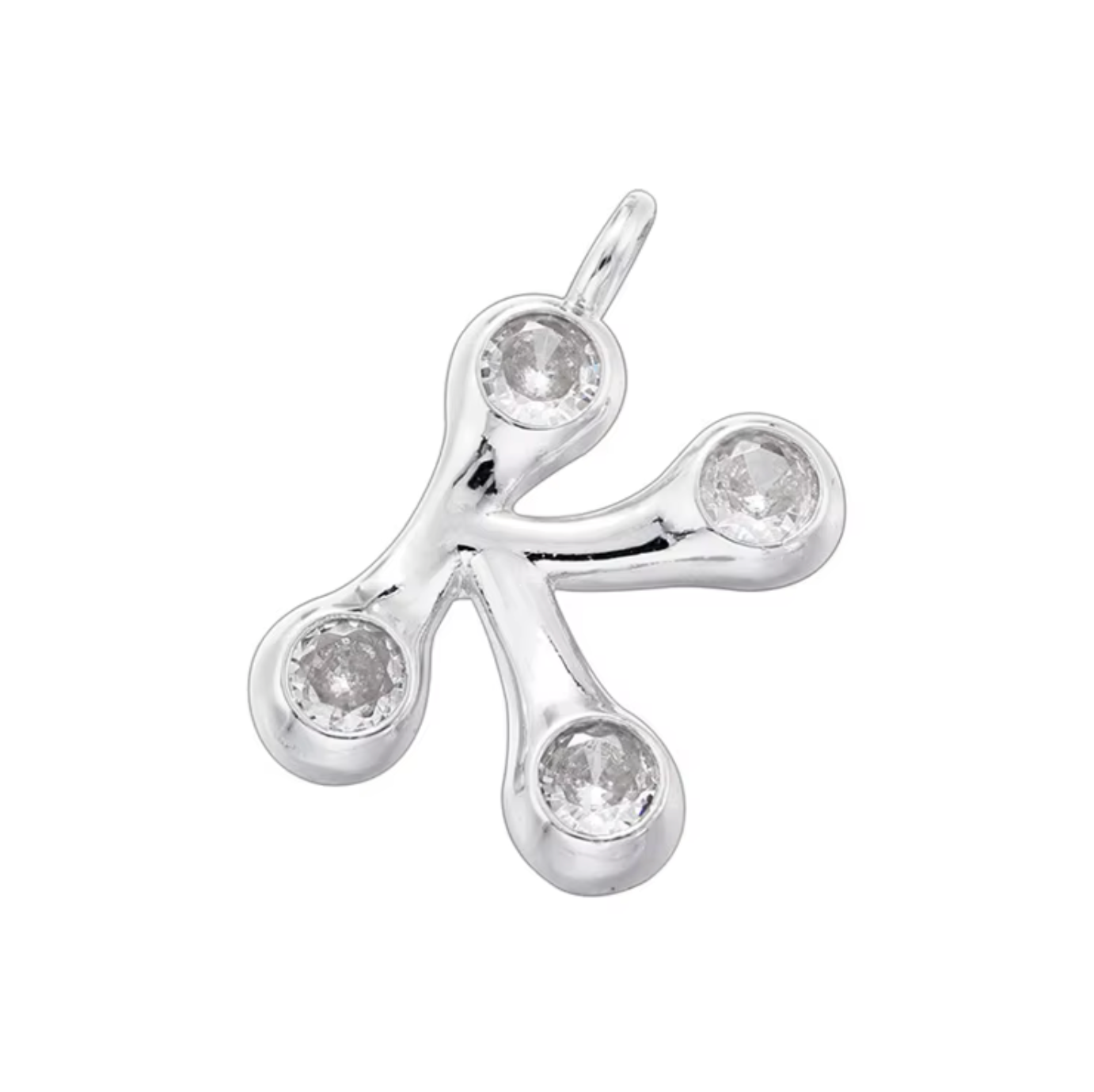 Name Drop Charm in Silver