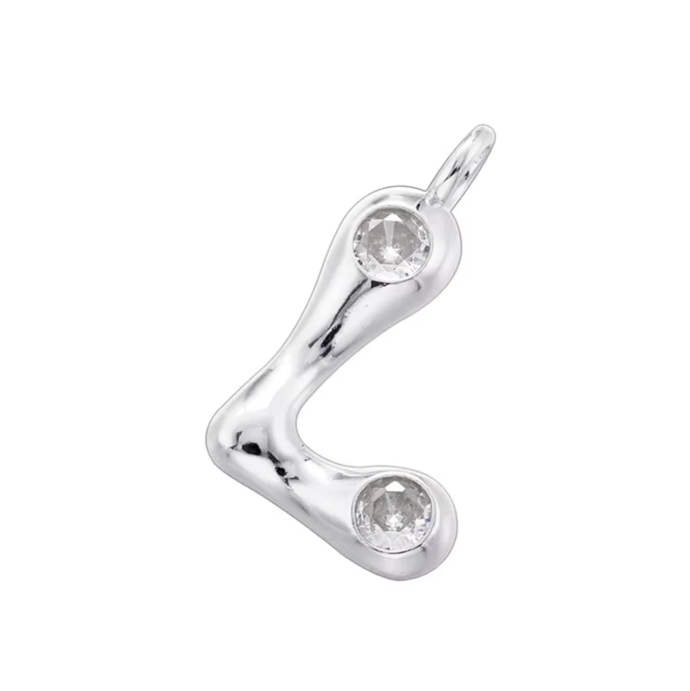 Name Drop Charm in Silver