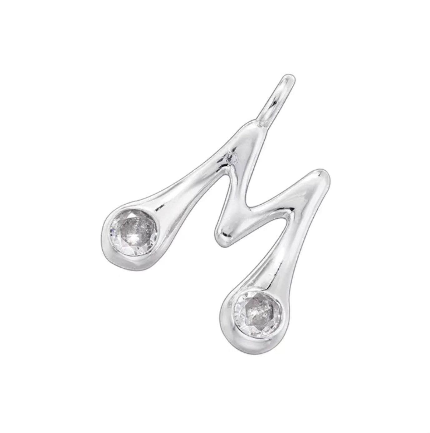 Name Drop Charm in Silver