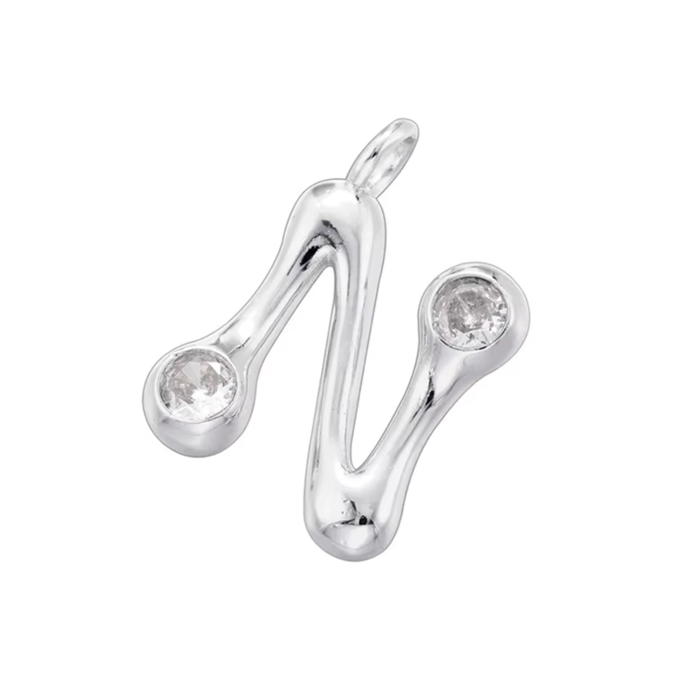 Name Drop Charm in Silver