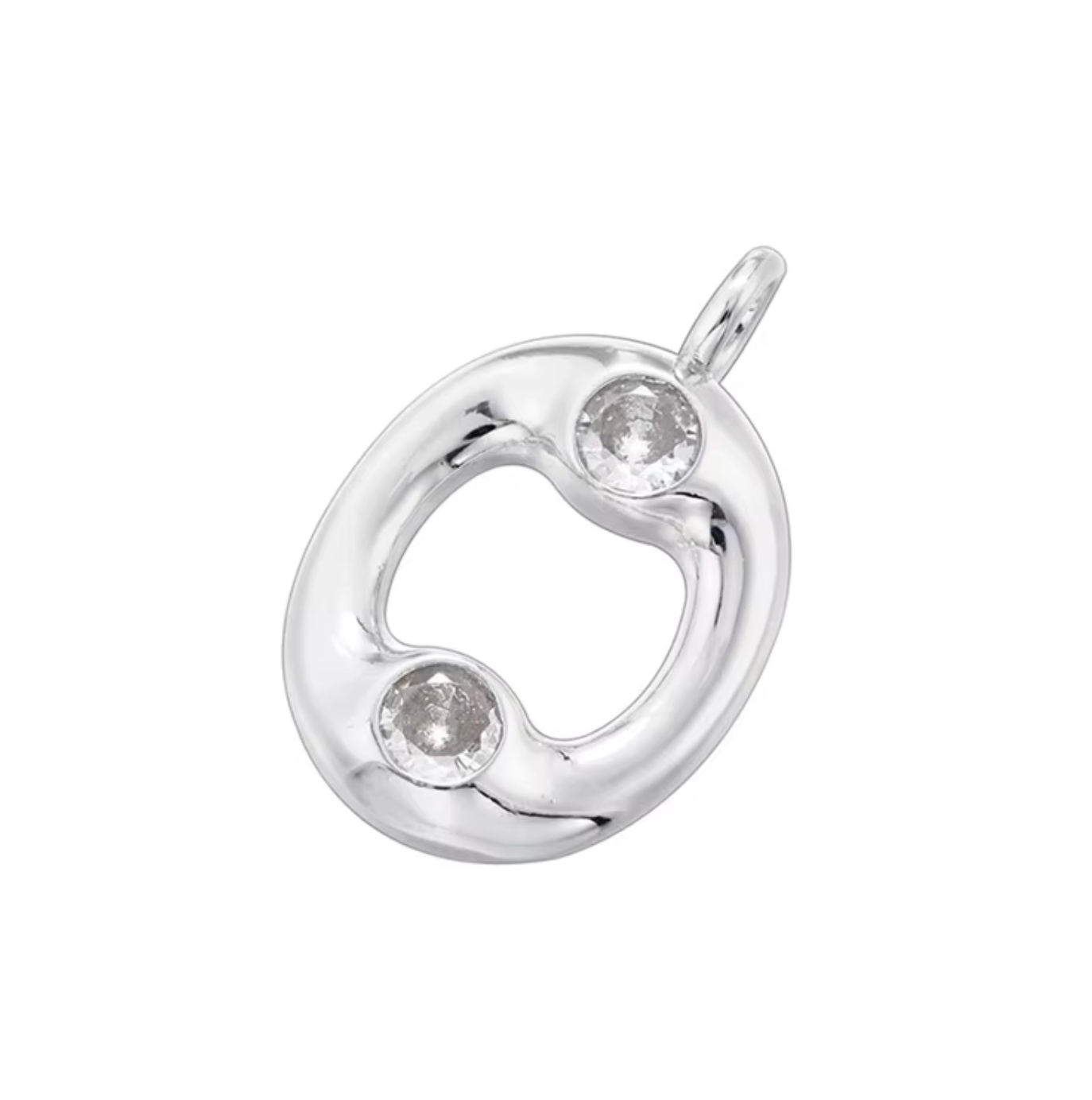 Name Drop Charm in Silver