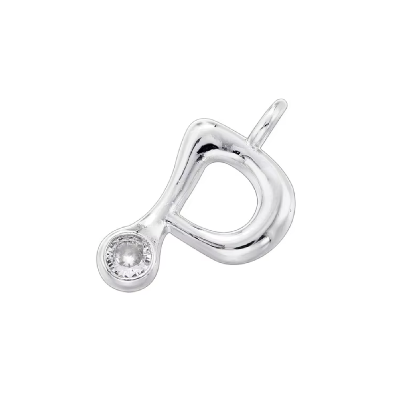 Name Drop Charm in Silver