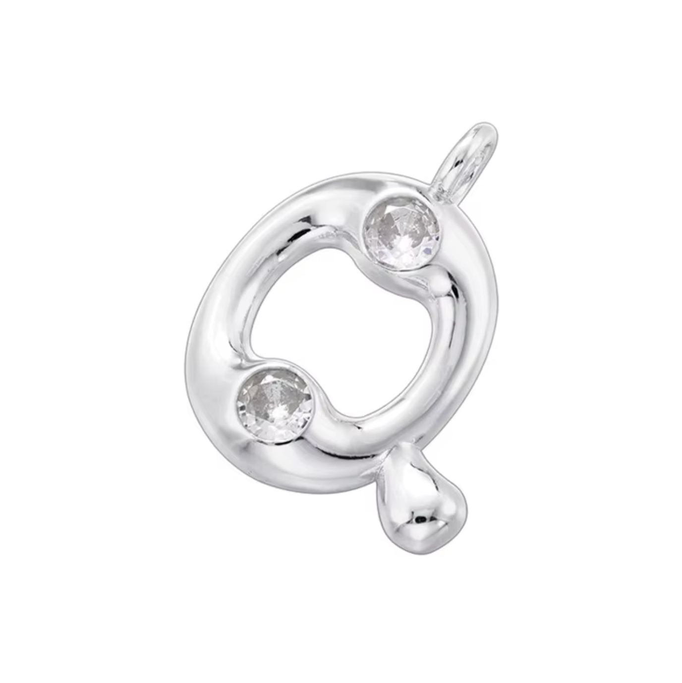 Name Drop Charm in Silver