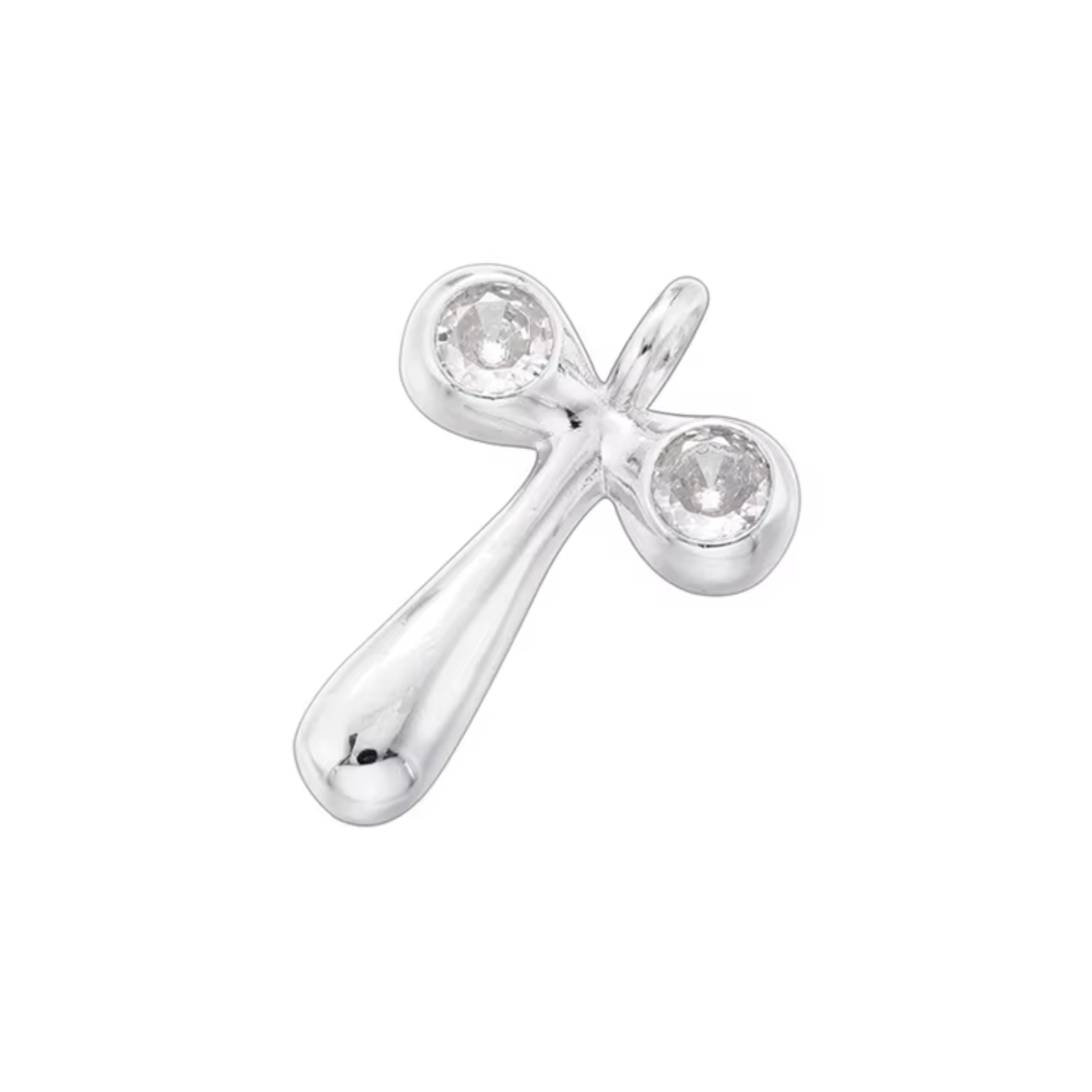 Name Drop Charm in Silver