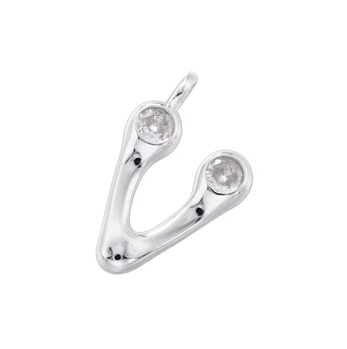 Name Drop Charm in Silver