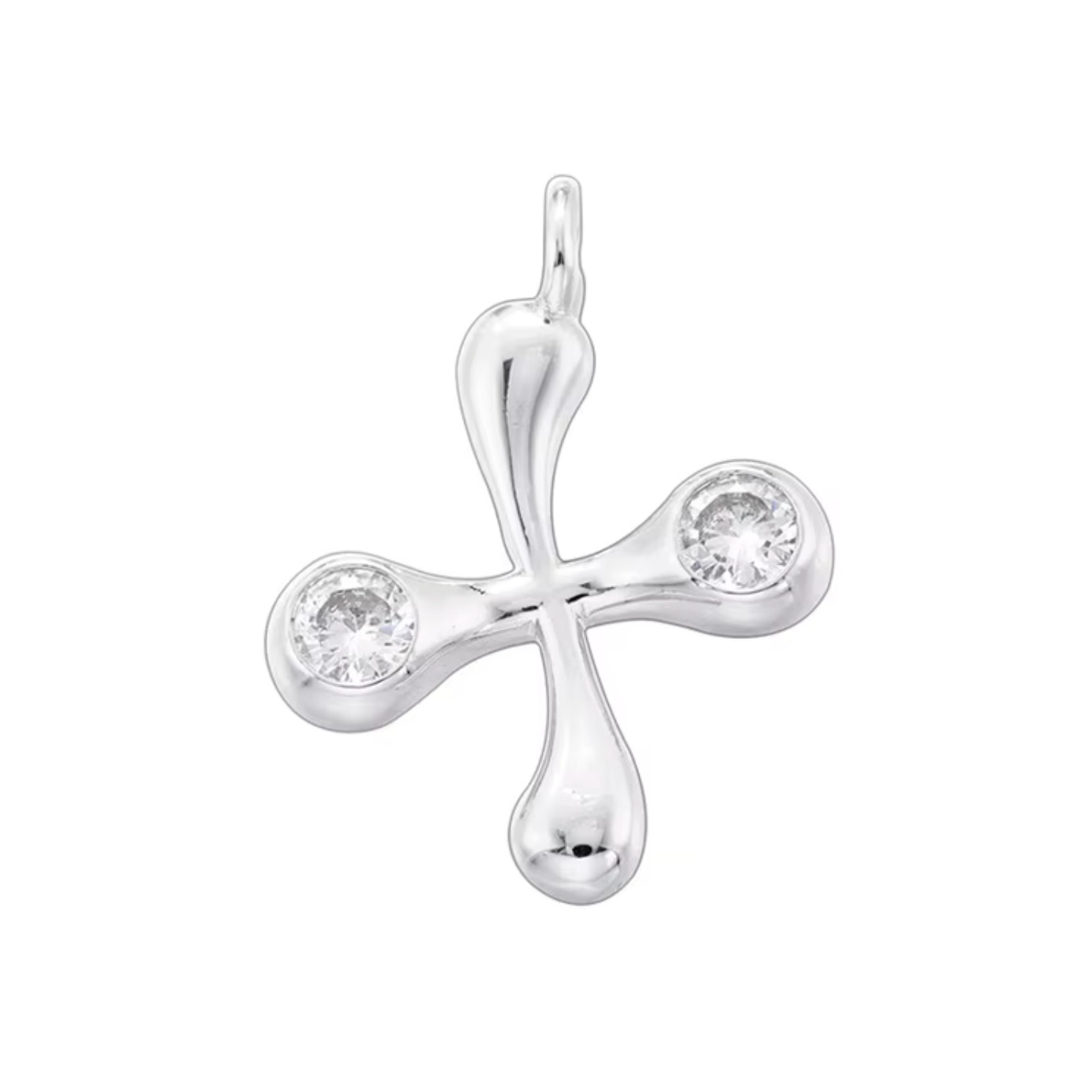 Name Drop Charm in Silver