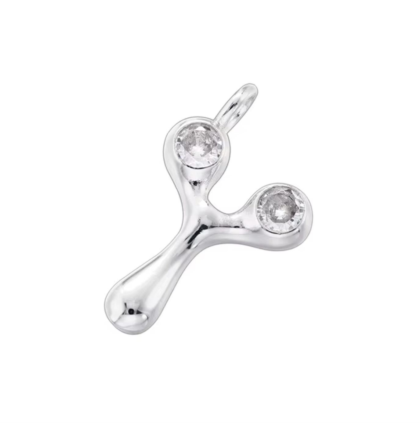 Name Drop Charm in Silver