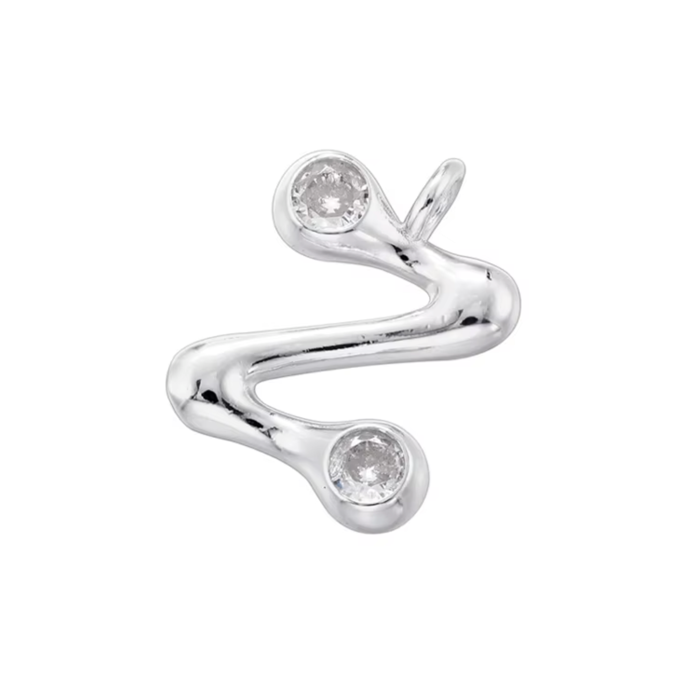 Name Drop Charm in Silver