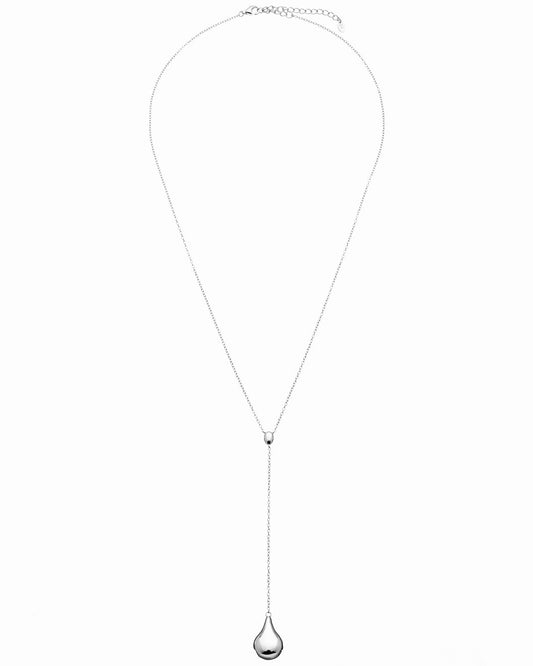 Just a Drop Lariat Necklace in Silver