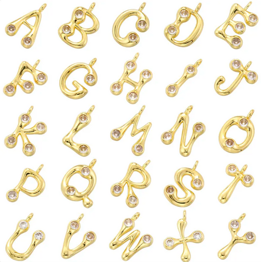 Name Drop Charm in Gold