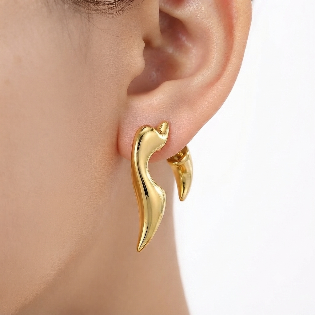 Flame Earrings in Gold