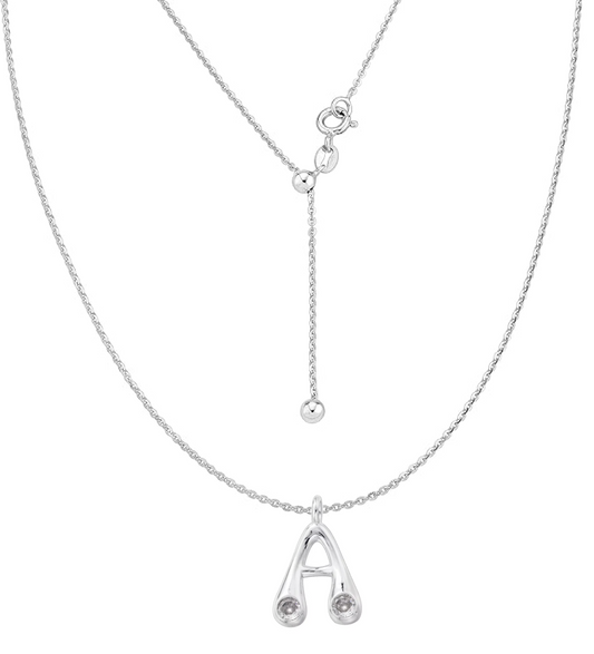Name Drop Charm & Chain in Silver